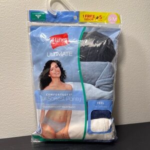 NWT Women’s Hanes 5 Pack Bikini- cut Panties Soft Intimates 6/M